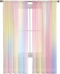 Rainbow Semi Sheer Window Curtain Panels