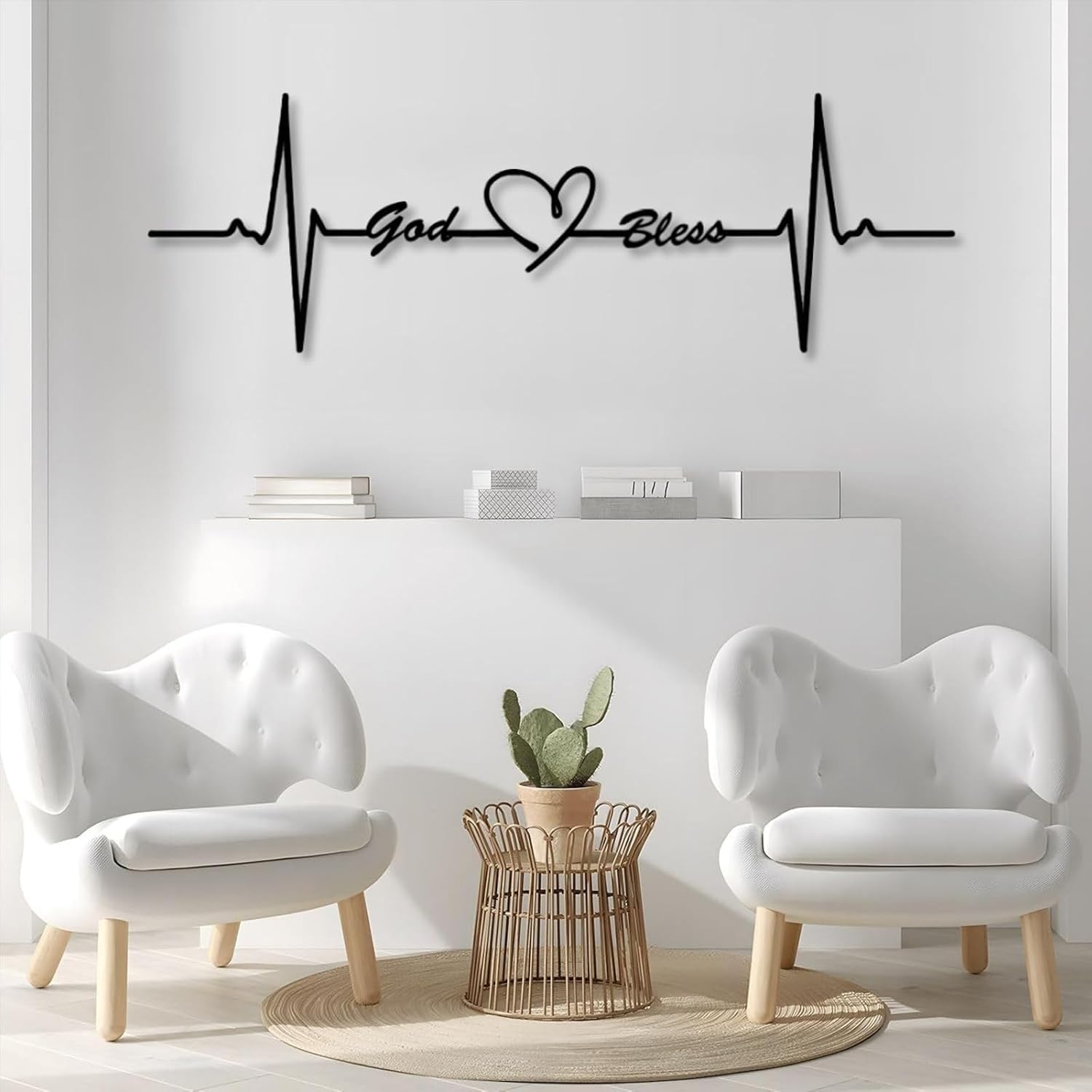 Minimalist Heartbeat Metal Wall Decor