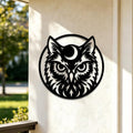 Rustic Owl Moon Iron Wall Hanging Decor