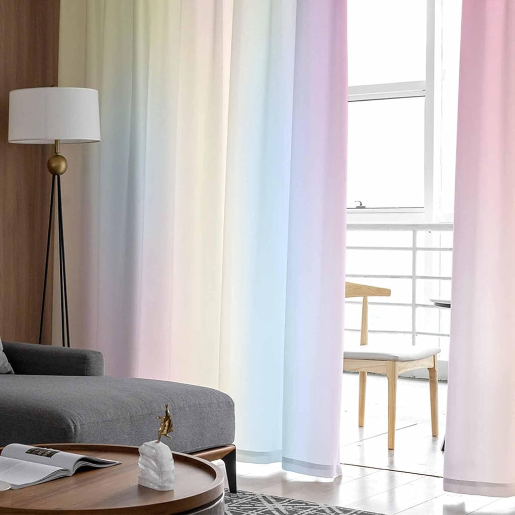 Rainbow Semi Sheer Window Curtain Panels