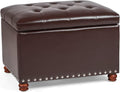 Cube Faux Leather Storage Ottoman Stool