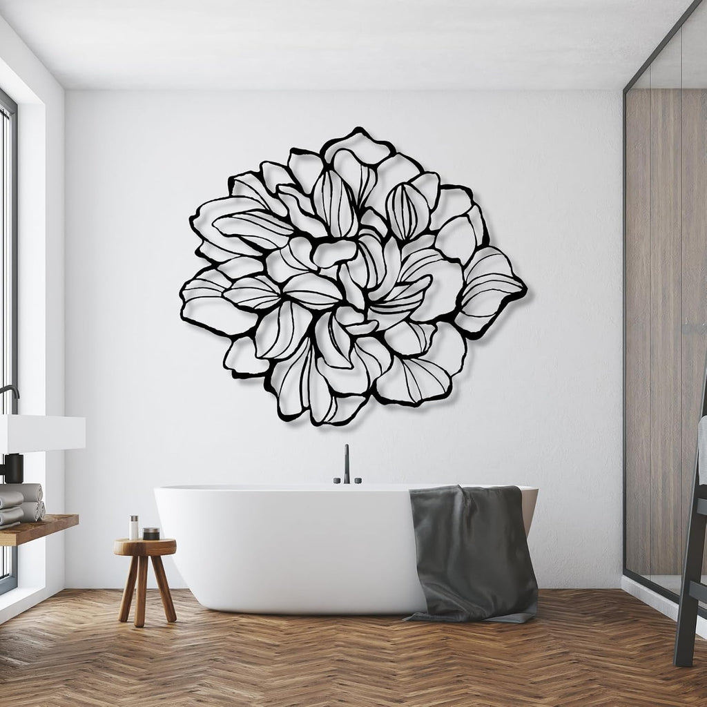 Minimalist Metal Flower Line Wall Decor
