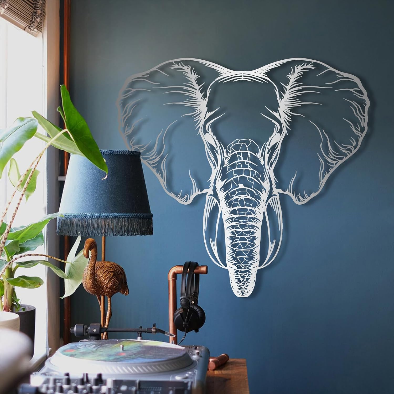 Geometric Elephant Metal Wall Art Decor