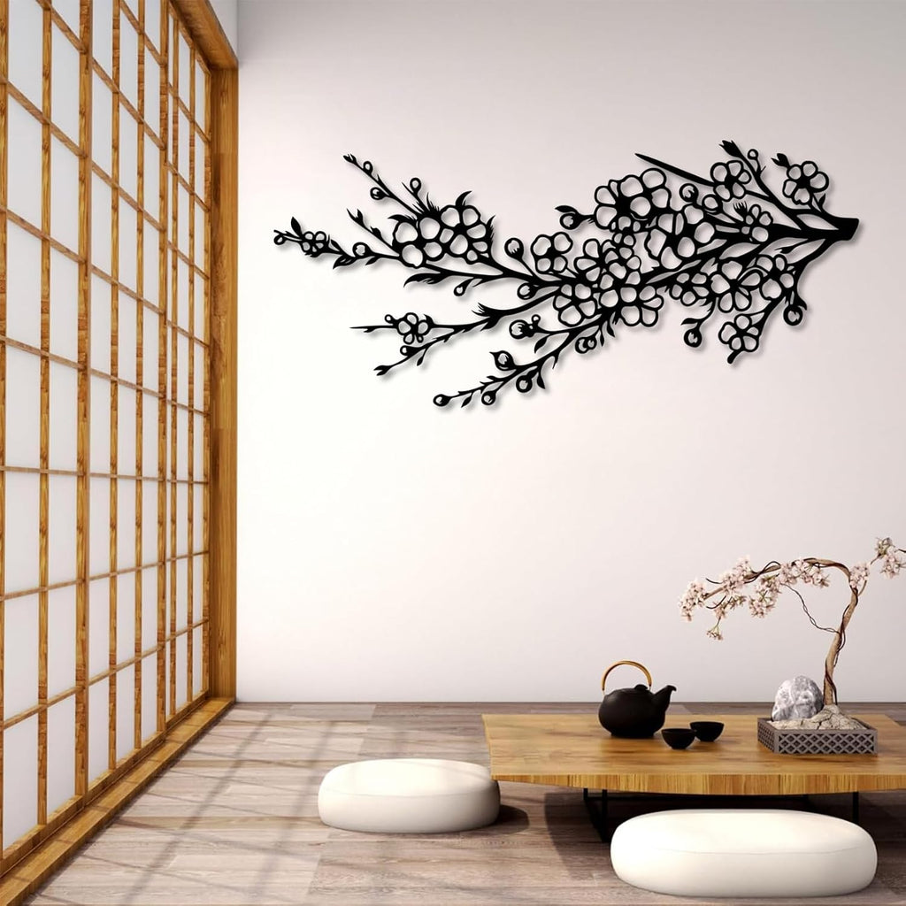 Japanese Cherry Blossom Metal Wall Art