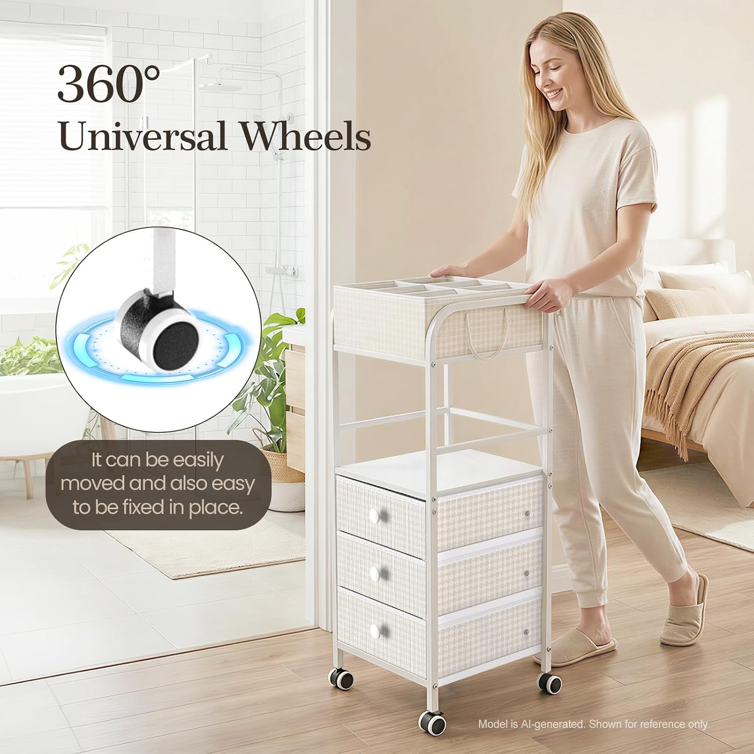 5 Tier Rolling Dual Use Cosmetic Cart