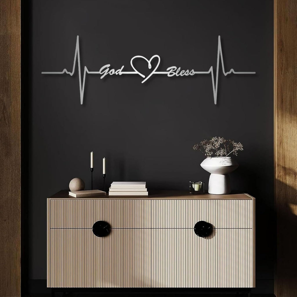 Minimalist Heartbeat Metal Wall Decor