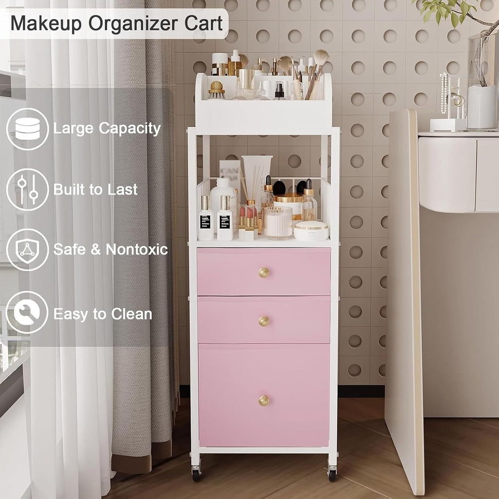 Rolling Multi-Drawer Cosmetic Storage Cart