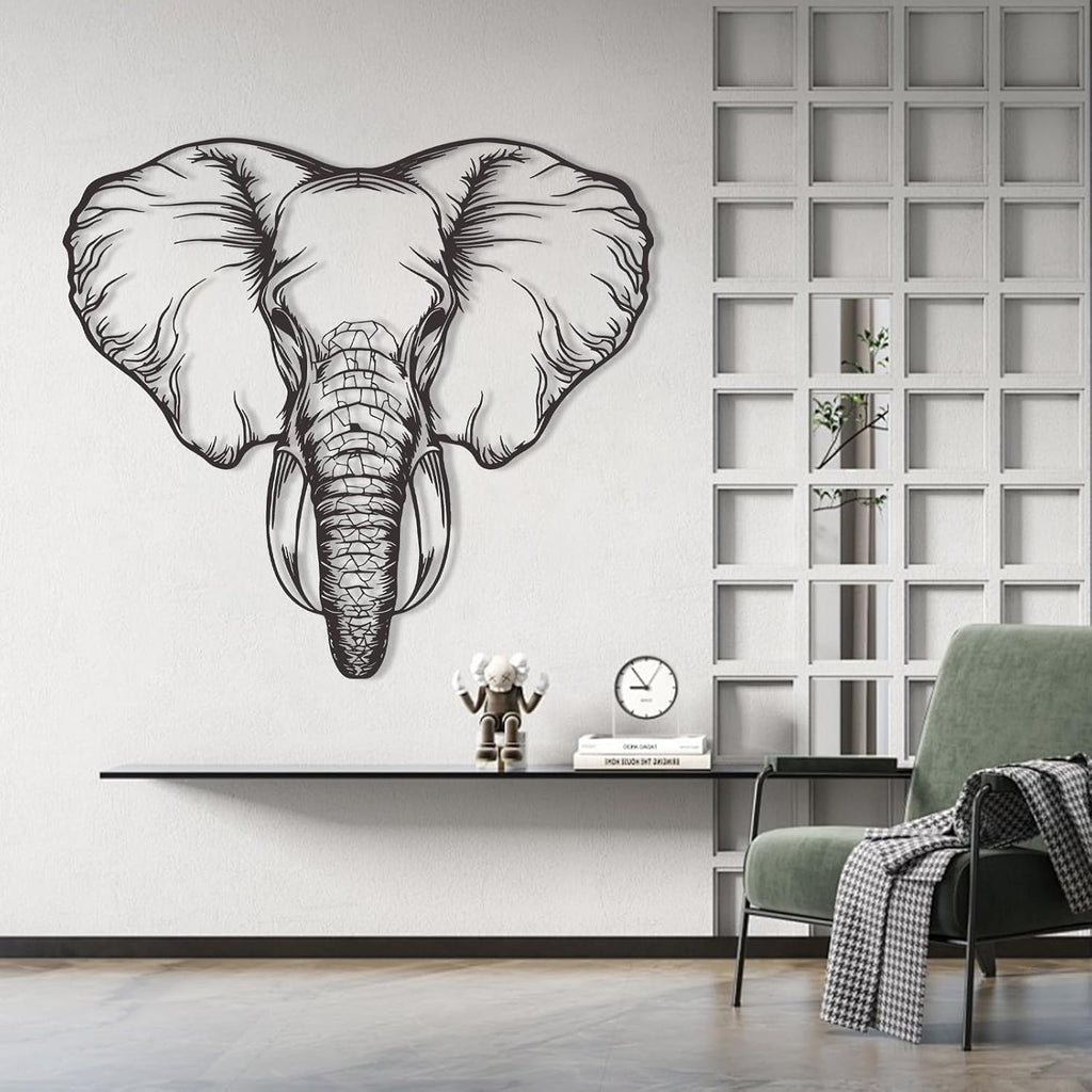 Geometric Elephant Metal Wall Art Decor