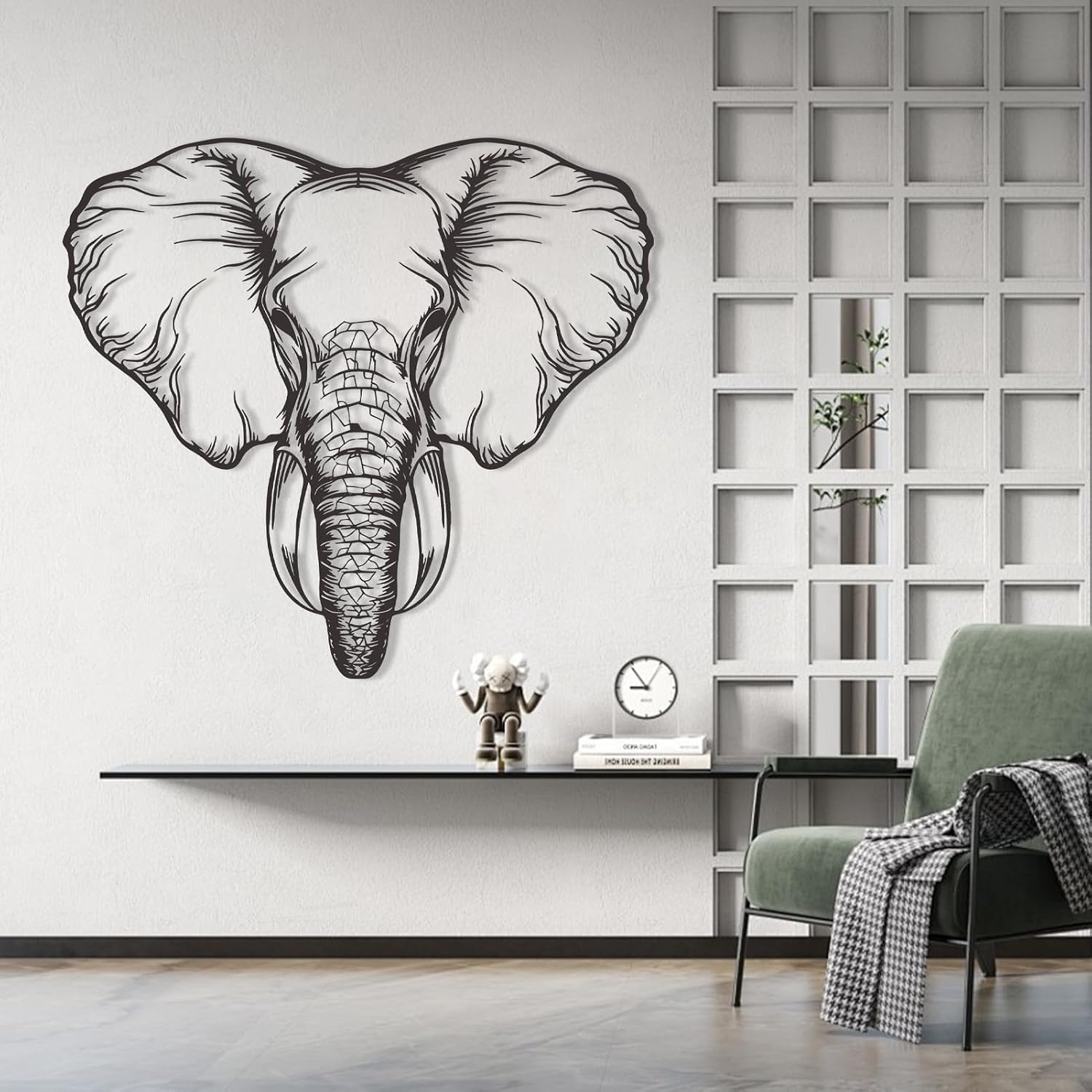 Geometric Elephant Metal Wall Art Decor
