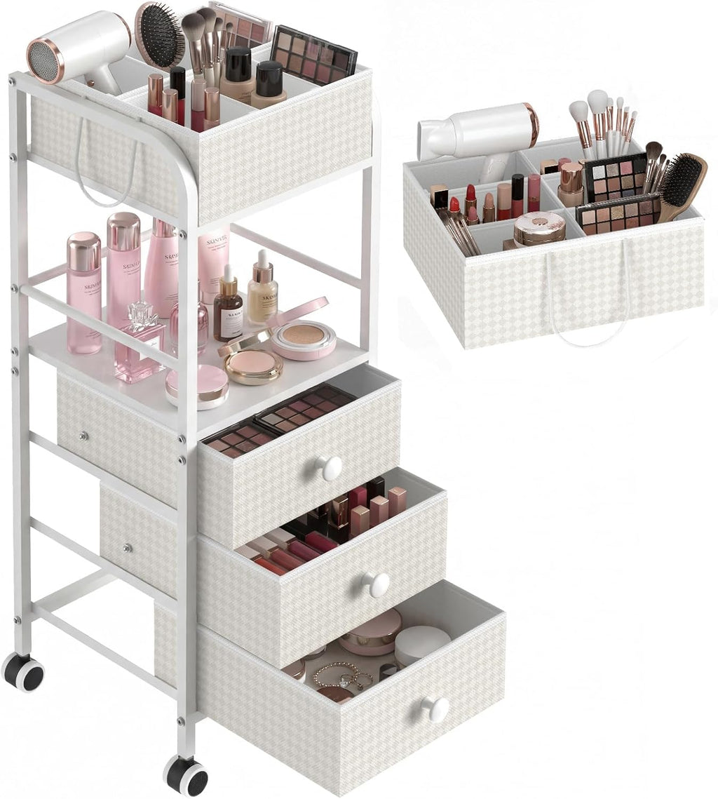 5 Tier Rolling Dual Use Cosmetic Cart