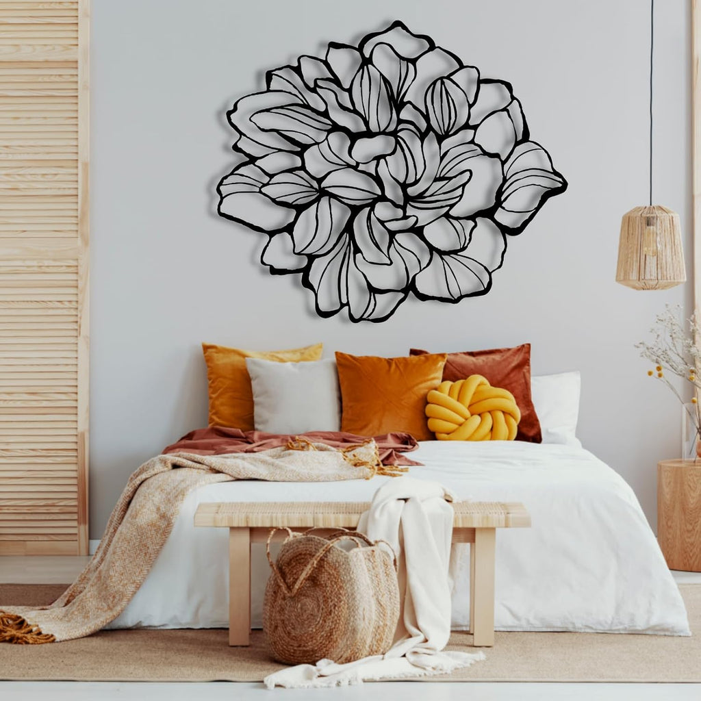 Minimalist Metal Flower Line Wall Decor