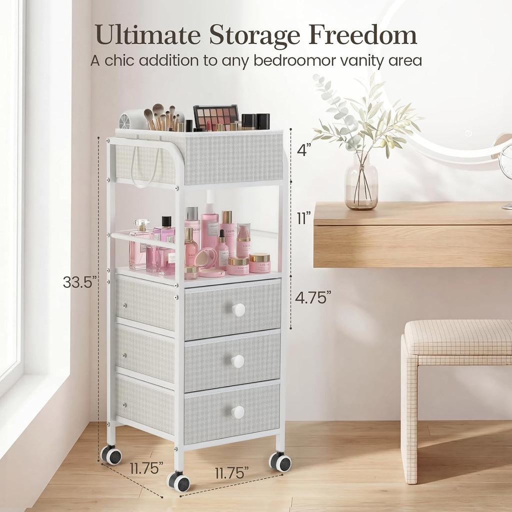5 Tier Rolling Dual Use Cosmetic Cart