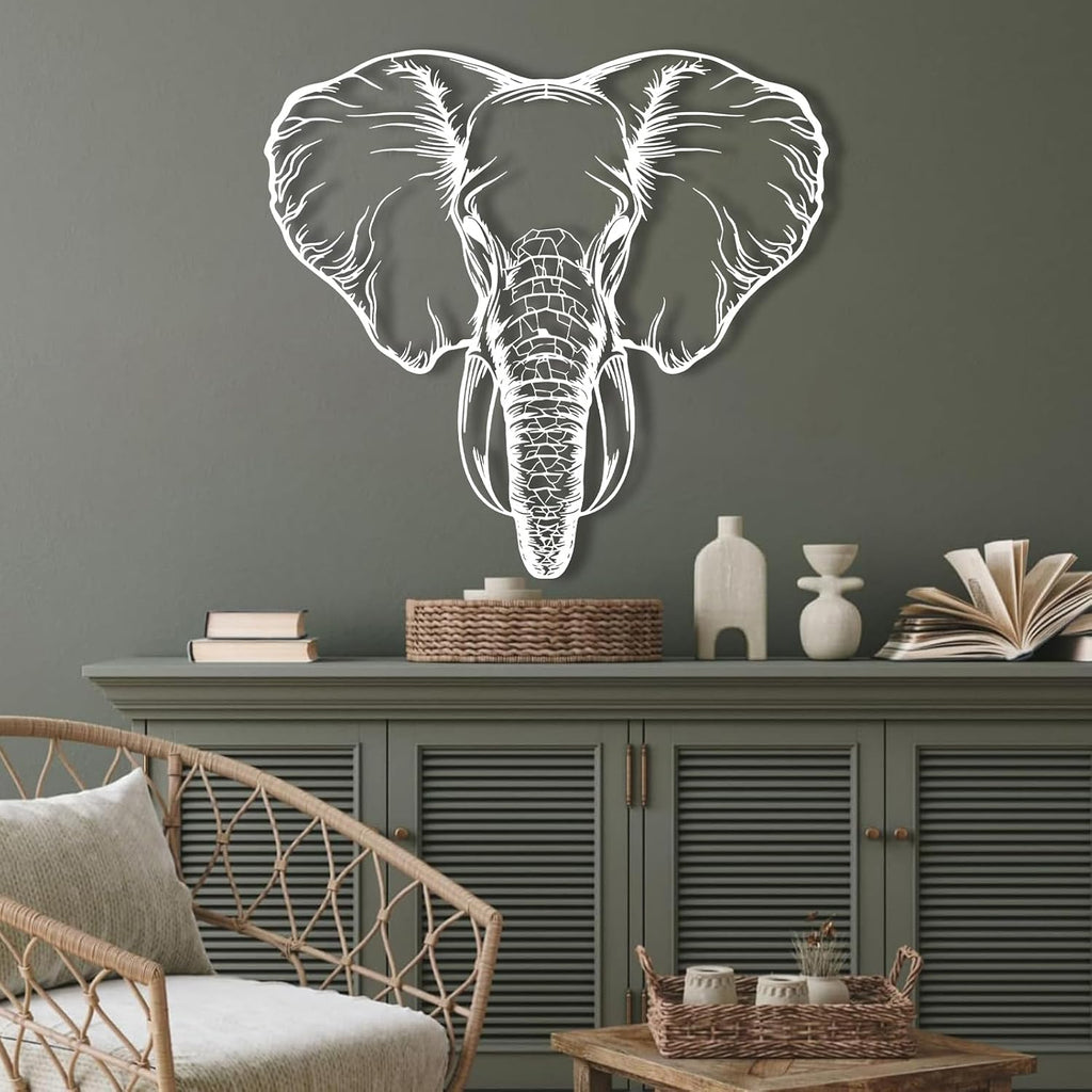 Geometric Elephant Metal Wall Art Decor