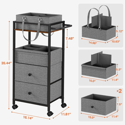 3-In-1 Rolling Nursery Storage Cart