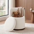 Swivel Round Backrest Storage Vanity Stool