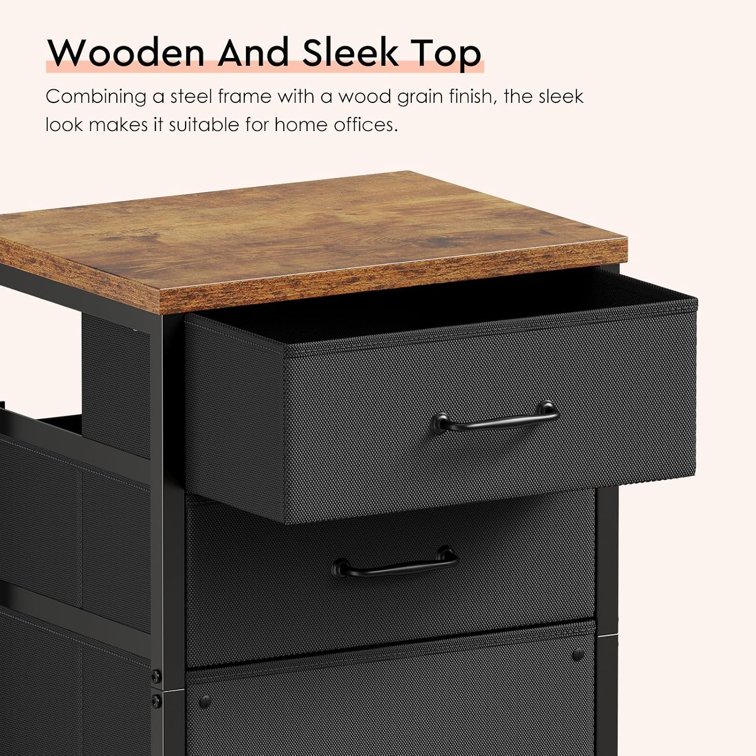 Rolling 3 Drawer Office Filing Cabinet