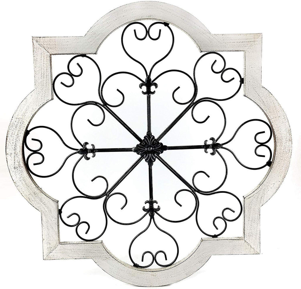 Rustic Floral Iron Wood Framed Wall Art