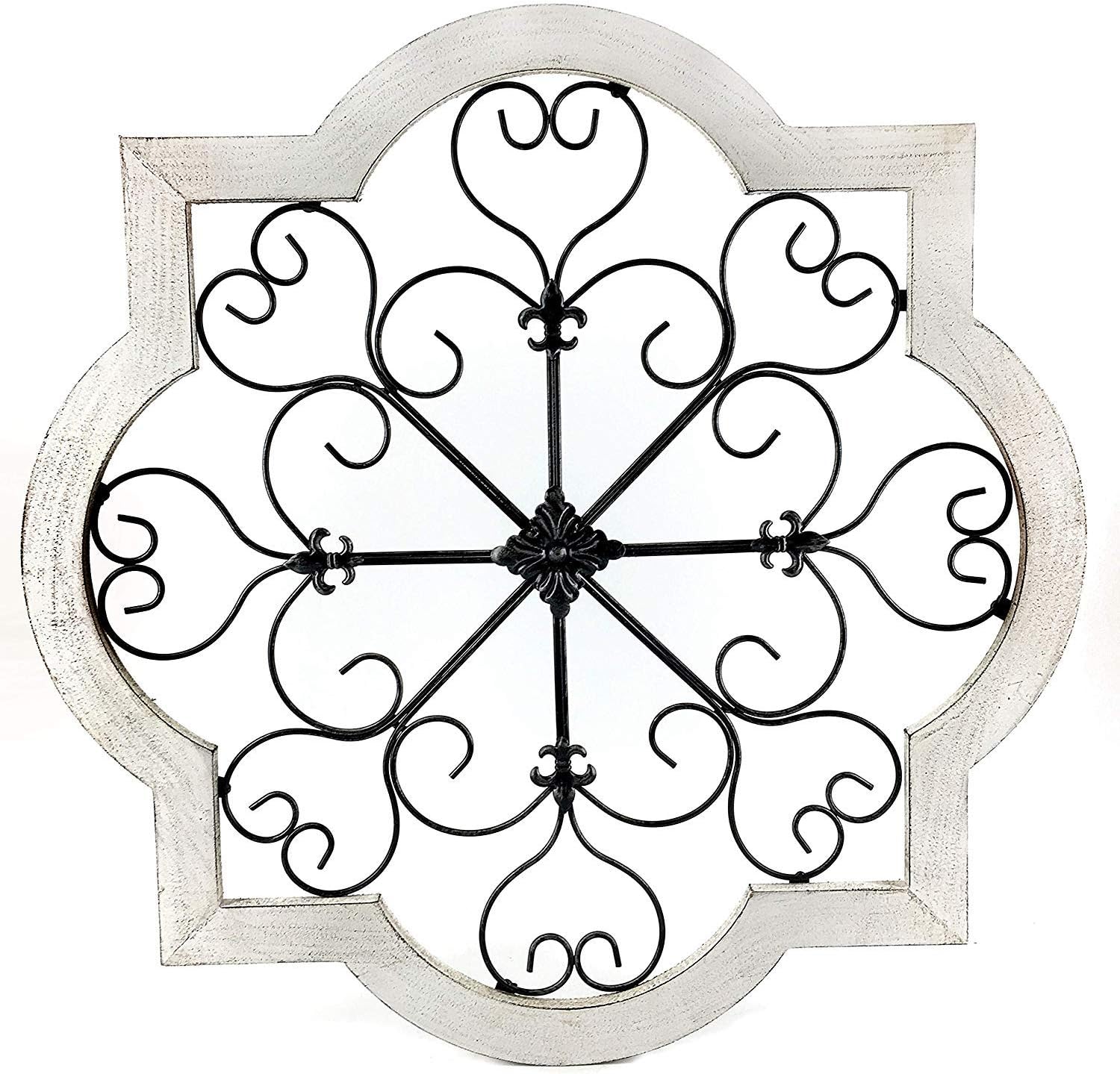 Rustic Floral Iron Wood Framed Wall Art