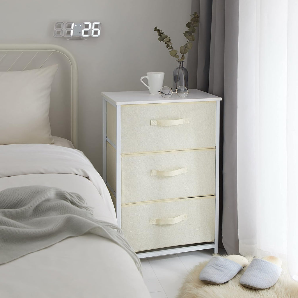Three Tier Fabric Drawer Storage Cart