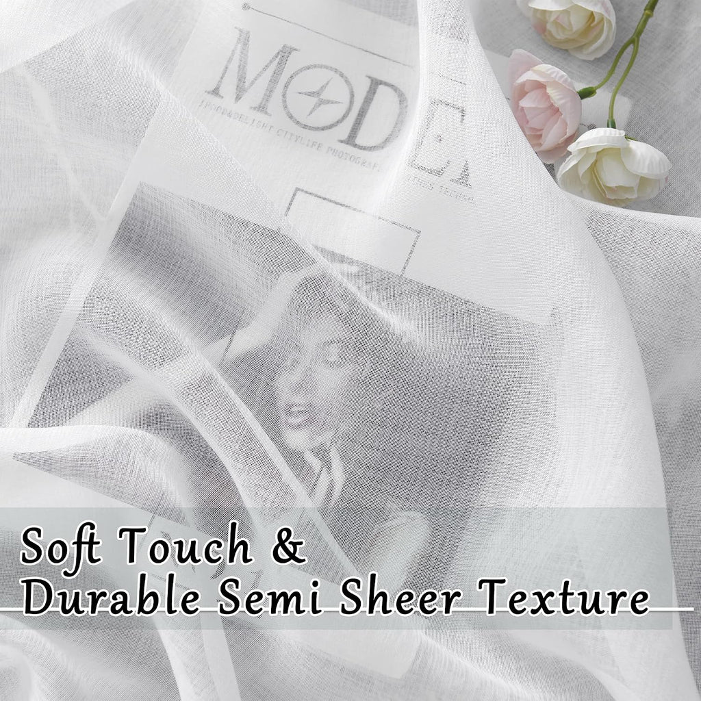 Grommet Extra Long White Sheer Curtain