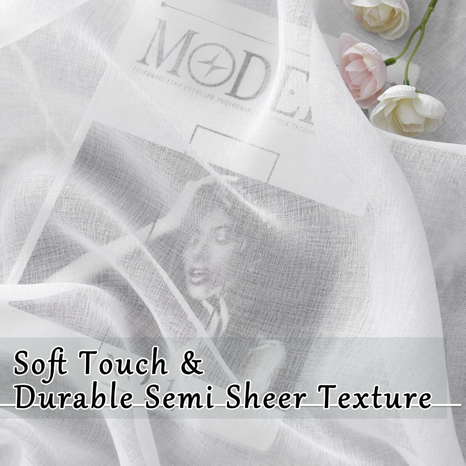 Grommet Extra Long White Sheer Curtain