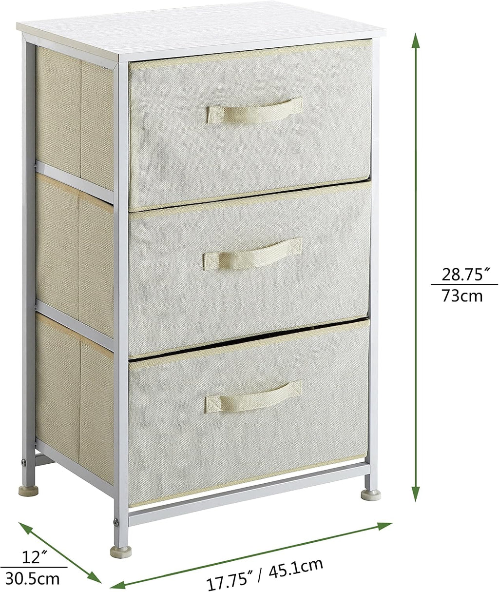 Three Tier Fabric Drawer Storage Cart